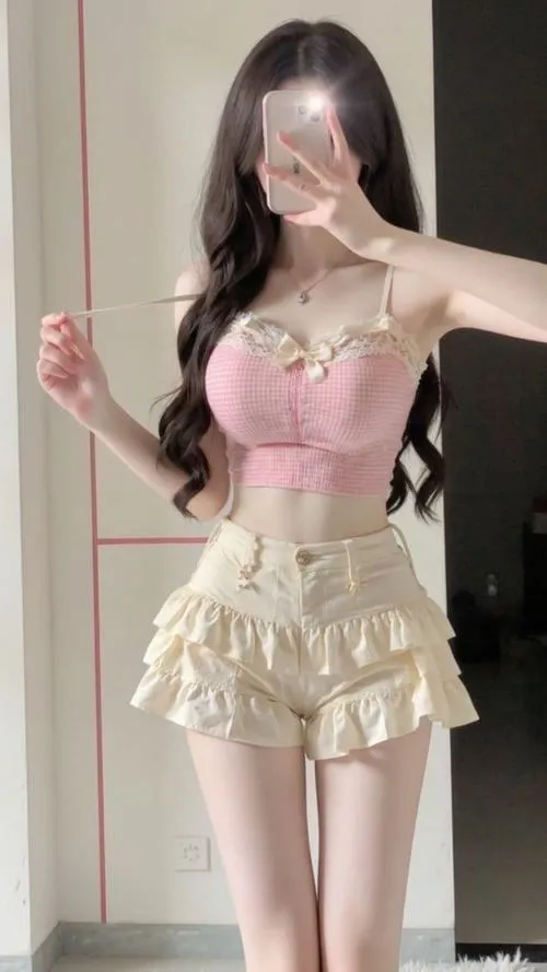 anh gai xinh tiktok mac vay ngan 32