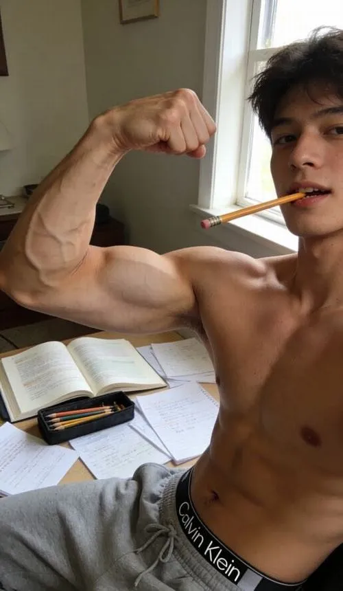 Ảnh nam thần Việt flex bắp tay, góc chụp gần, thần thái tự tin và khỏe khoắn.