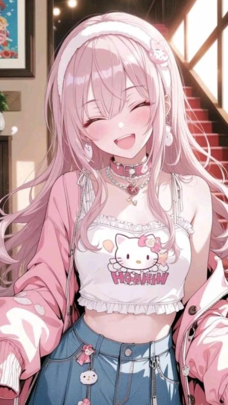 Hình ảnh anime dễ thương với đôi mắt to tròn