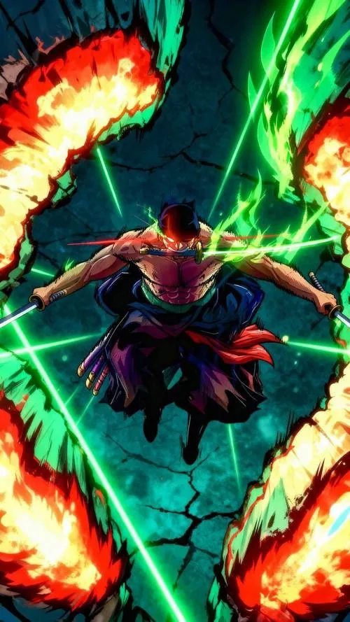 Ảnh bìa ngầu Zoro bùng haki bá vương, tia sét đen nổ nhẹ, khung hình căng như dây