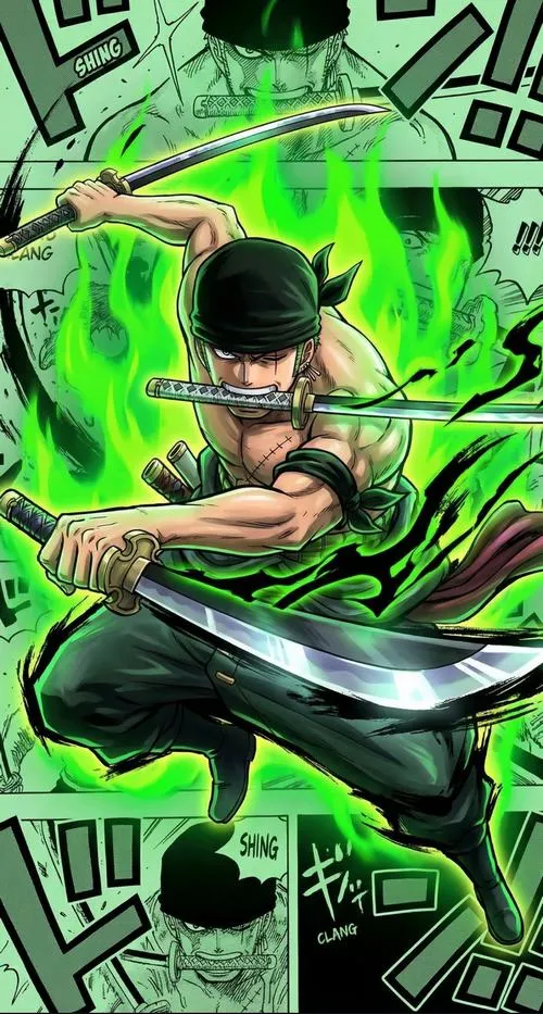 Hình 4K Zoro bùng haki bá vương, áp lực tinh thần như tràn khỏi khung hình tối