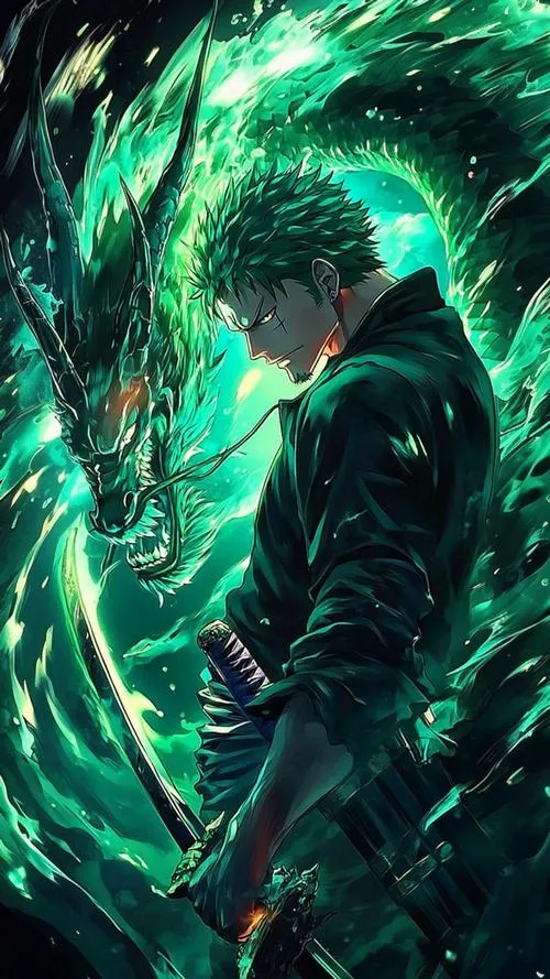 Ảnh bìa Zoro bá đạo haki, nền tối tương phản cao, lưỡi kiếm đen lì nhìn rất lực