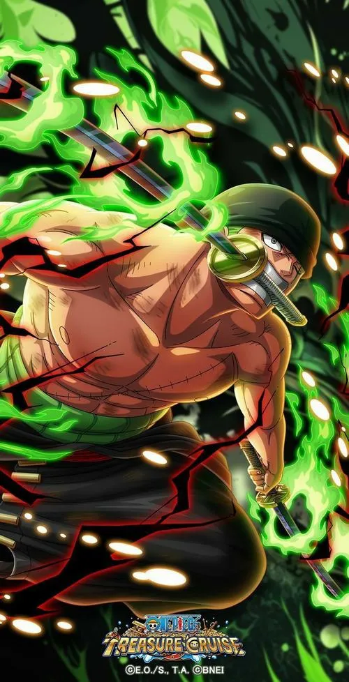 Ảnh bìa ngầu Zoro tam kiếm phái, kiếm ngậm miệng, thần thái im lặng mà áp đảo