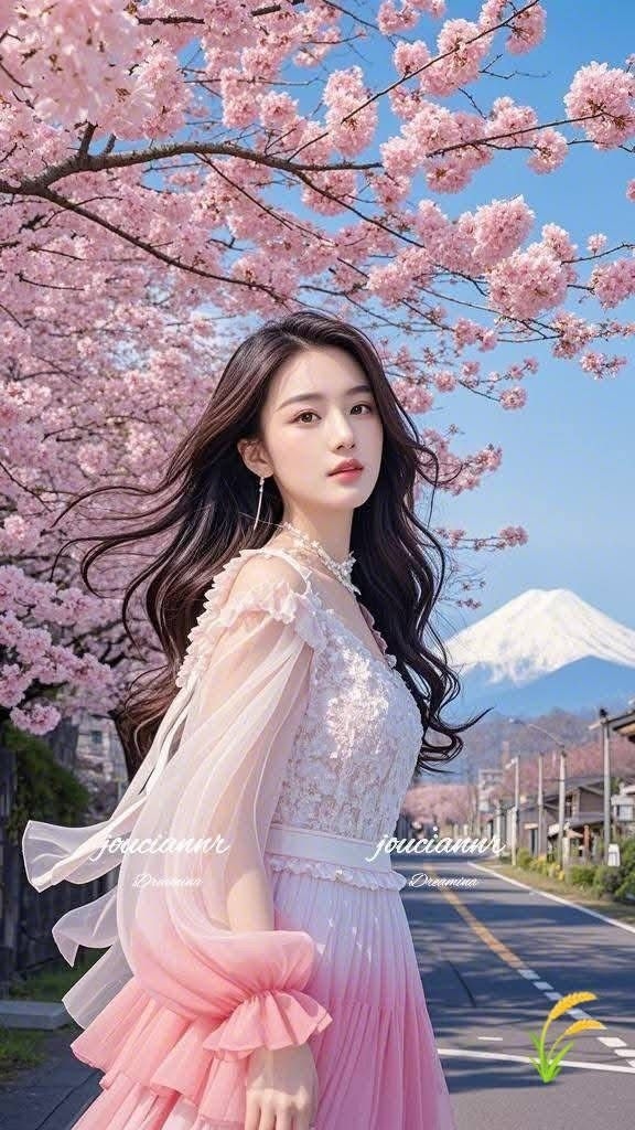 Gái xinh bên hoa đào với nụ cười rạng rỡ.