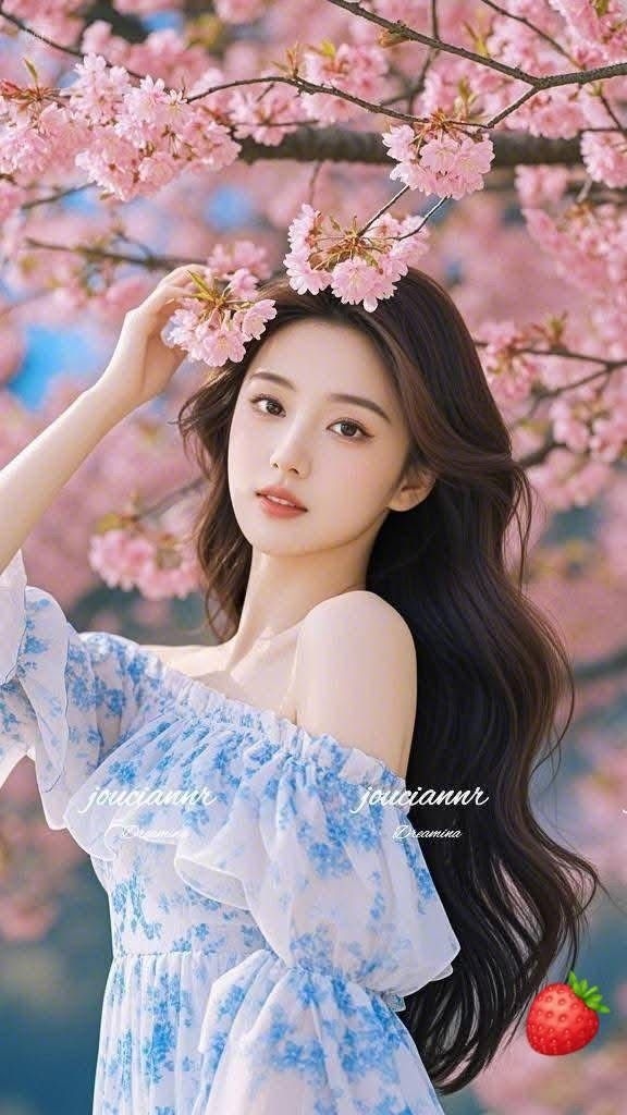 Hình nền gái xinh bên hoa đào thật nổi bật.